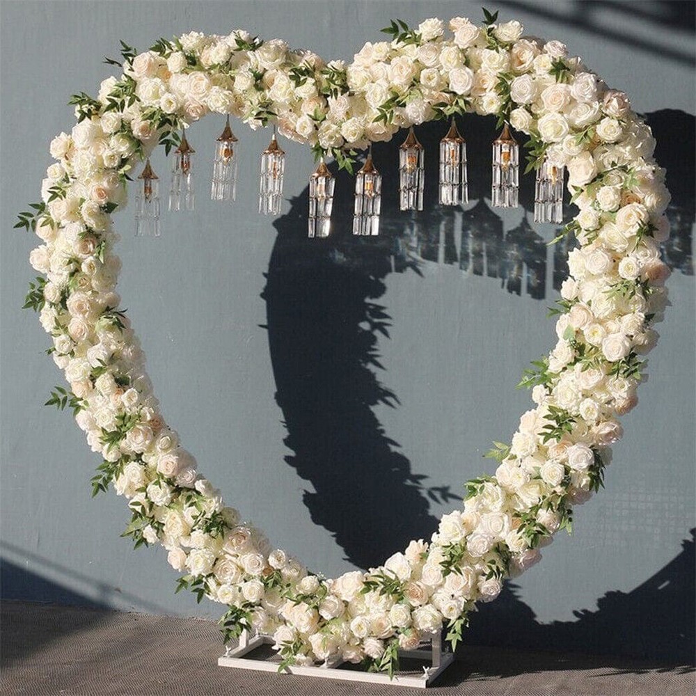 Large Heart Shape Wedding Arch Stand Frame Party Background Flower Balloon Stand