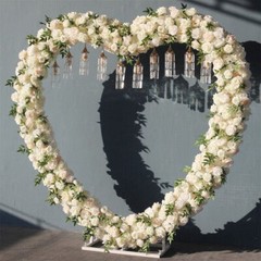 Large Heart Shape Wedding Arch Stand Frame Party Background Flower Balloon Stand