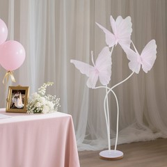 Giant 3-head Artificial Butterfly Decorations, for Wedding/Party/Banquet, 3*Pink