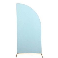 7 ft x 3 ft DUSTY BLUE Matte Fitted Spandex Half Moon Arch Stand Cover Wedding