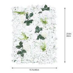 6 PCS Artificial Flower Wall Panel White Hydrangea Rose Wedding Backdrop Decor