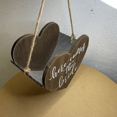 Used Rustic Farm Style “Here Comes The Bride” Flower Girl Bucket For Wedding