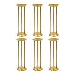 6 Pcs Columnar Gold Decorative Flower Stands Display Stand For Weddings 20*60cm