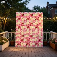 6 Pcs Artificial Flower Wall Panel, Artificial Floral Wall Decoration Backdrop