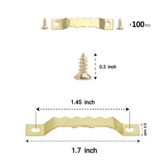 100 Pack Heavy Duty Sawtooth Picture Hangers with 200 Screws Gold Small Sawto…