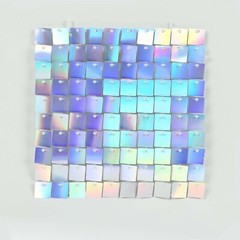 24 IRIDEDESCENT BLUE Square Sequin Shimmer Wall Photo Backdrop PANELS Party