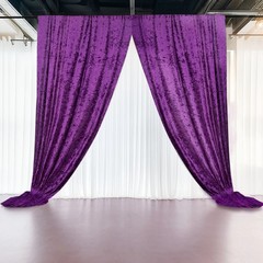 PURPLE 5 ft Premium Velvet Backdrop Curtain Party Wedding Booth Decorations