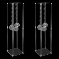2Pcs Wedding Centerpieces Stand Wedding Flower Stand w/ Hanging Candle Holders