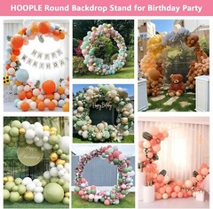Round Backdrop Stand 6.6 FT – Gold Circle Balloon Arch Frame, Wedding Arch Frame
