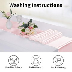 5-Pack Satin Table Runner Rose Gold 12 x 108 inches Long, Table Runners for W…