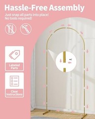 Arch Backdrop Stand Set, Metal, Set of 2, 7.2 ft and 6 ft | 7.2FT, 6.0FT Gold