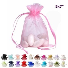 5×7″ Sheer ORGANZA BAGS with Pull String Drawstring Pouches Wedding Party Favors