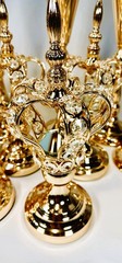 12-Piece Royal Gold Crown & Goblet Decor Set – Luxury Wedding Centerpiece Bundle