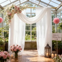 Wedding Arch Draping Fabric 28″x19FT, Sheer White Chiffon Backdrop, 2 Panels for