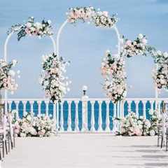 Large Wedding Arch Backdrop Set of 3 Metal White Arched Frame Stand Party Decor