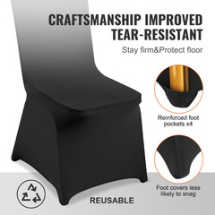 30pcs Set Stretch Spandex Folding Black Chair Covers for Wedding Party Restauran