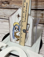 Joy Handmade Wooden Hanging Letters And Christmas Nativity Block Decor