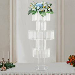 5-Tier Flower Stand for Wedding, Crystal Flower Stand