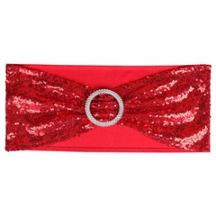 10-100Pcs Stretch Sequin Wedding Chair Bands with Buckle Slider Sashes Bow Decor