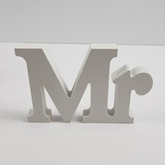 Mr and Mrs Wedding Wooden Sign Wood Letters Decor Table Top Standing Party Props