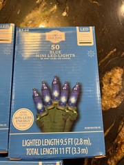 Holiday Time 50 LED Blue Mini Lights. Save Energy Green Wire. Lot of 5