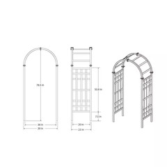 39″L X 23″W X 81″H Athens Vinyl Arbor, White, VA68111