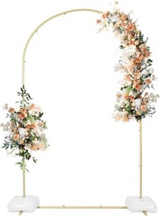Wedding Arch Stand Gold Metal 7.2FT Chiara Arched Frame for Birthday Party Baby