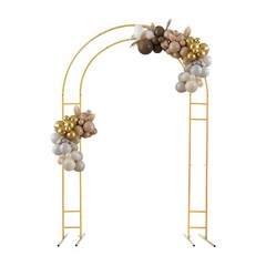 7.2ft Metal Wedding Arch Steel Garden Arch With Base 150×220cm Wide Sturdy Metal