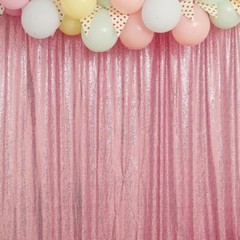 PINK 8 ft x 8 ft Sequined Backdrop Curtain Wedding Party PhotoBooth Decorations