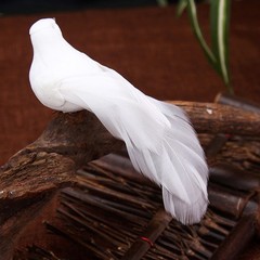 Artificial Doves Bird Garden Home Indoors 2pcs Clip Decor Fake Foam Home