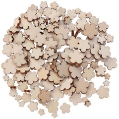Natural Wood Bead Charm Rectangle Round Heart Star Charm DIY Craft