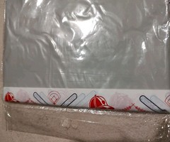 Baseball Tablecloth Baseball 87x 51 Inches ? Plastic Covering All Over Baseball