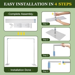 10x10ft Heavy Duty Pipe and Drape Kit Photography Backdrop Stand Telescopic Pipe