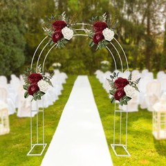 Elegant 8.53ft White Metal Wedding Arch with Sturdy Base for Events