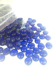 10 Lb Flat Glass Marbles/Pebbles (Very Dark Blue with iridescence 0.65″~900PCs)