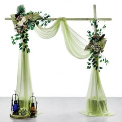 VDS Pack of 4 Panel (30 Inch X 20 Feet) Wedding Arch Draping Fabric Sheer Chi…