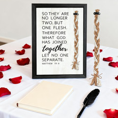 Christian Wedding Sign 10X15 Inch, Cord of Three Strands Unity Ceremony Decor, M
