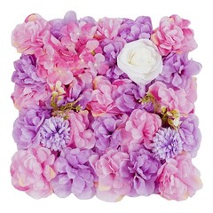 6X Artificial Flower Walls Silk Rose Hydrangea Floral Panels for Wedding 15*15in