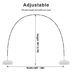 Chamvis Balloon Arch Kit, 9FT Height & 10FT Width Adjustable Balloon Arch Sta…