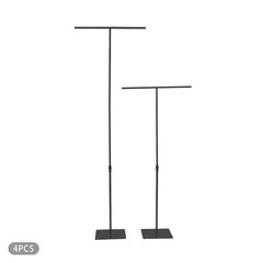 Black Wedding Backdrop Stands 4PCS 80-240cm Adjustable Height Backdrop Stands