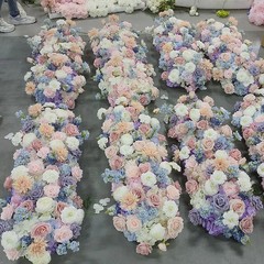 Satikf Artificial Rose Table Runner Flower Row Wedding Backdrop Arch Decor 🌹