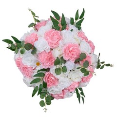 Uimoso 10PCS Pink and White Artificial Flower Balls for Wedding Decorations