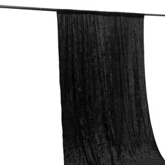 BLACK 5 ft Premium Velvet Backdrop Curtain Party Wedding Event Booth Decorations