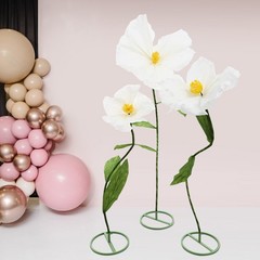 3 Pcs White Artificial Flower For Wedding Decoration , Birthday Party Banquet