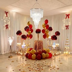 4 Tiers Large Wedding Chandelier, Faux Crystal Iridescent Beaded 24″W x 36″H
