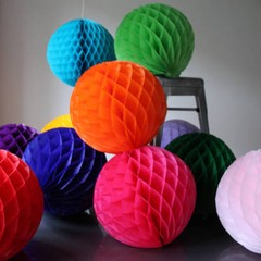 5-25x 20 Color 4 8 12 HoneyComb Tissue Paper Ball Lantern Pom Poms Wedding Decor