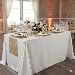 YCC Linens – 14 x 108 Inch L’amour Satin Table Runners for Weddings