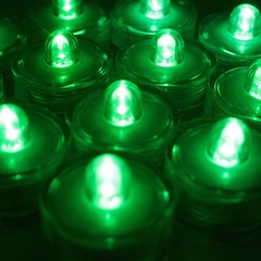 24 Pack Green Submersible Waterproof Underwater Battery LED Tea Light~Wedding