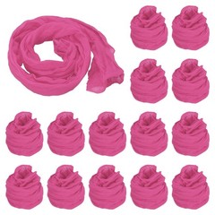 15Pcs Stocking Flower Fabric 65cm/26″ for DIY Mesh Flowers Making, Dark Pink