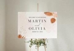 Custom Wedding Welcome Sign Plam Leave Outdoor Indoor Sign For Wedding Gift